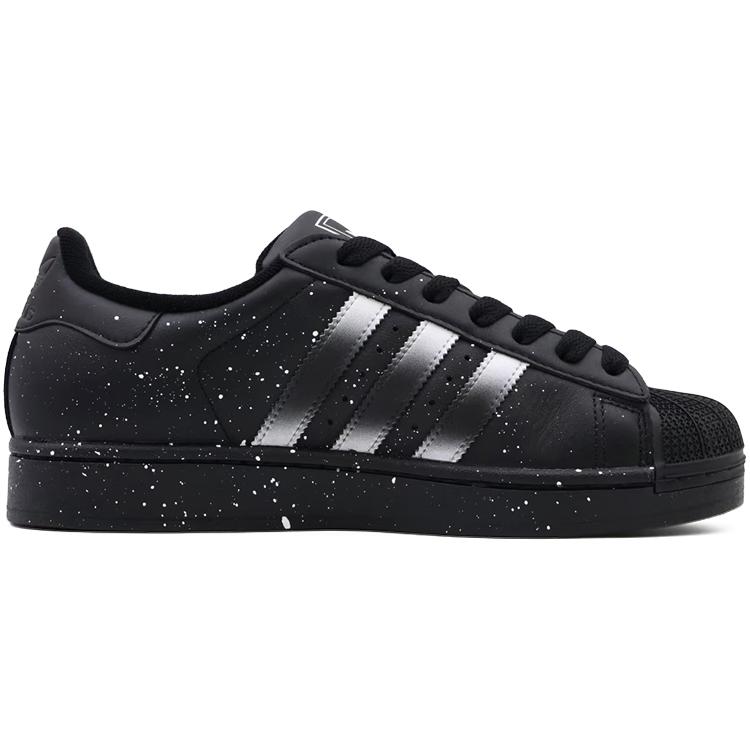 Adidas Originals SUPERSTAR Abrasion Resistant Low top Skateboard Shoes Unisex Black Silver JI0079(Team91- )