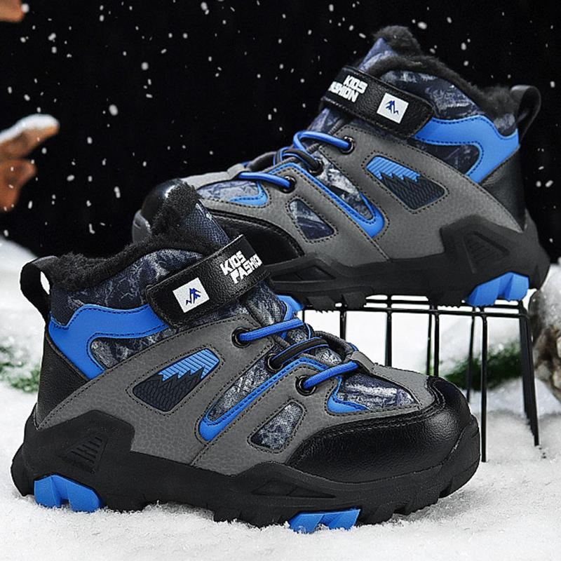 Winter Children's Basketball Sneakers Boys Cotton Shoes Fluffy Wolf Teeth Non-slip Warm Sports Shoes