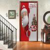Santa Claus and Elk Stickers On the Doors PVC Peel and Stick Wallpaper Living Room Kids Room Poster Christmas Decals Home Decor