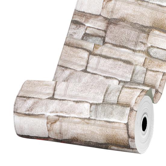 1 рулон обоев с кирпичным узором, самоклеящиеся винтажные настенные наклейки, легко отклеивающиеся и приклеивающиеся водонепроницаемые грязеотталкивающие обои для стен гостиной