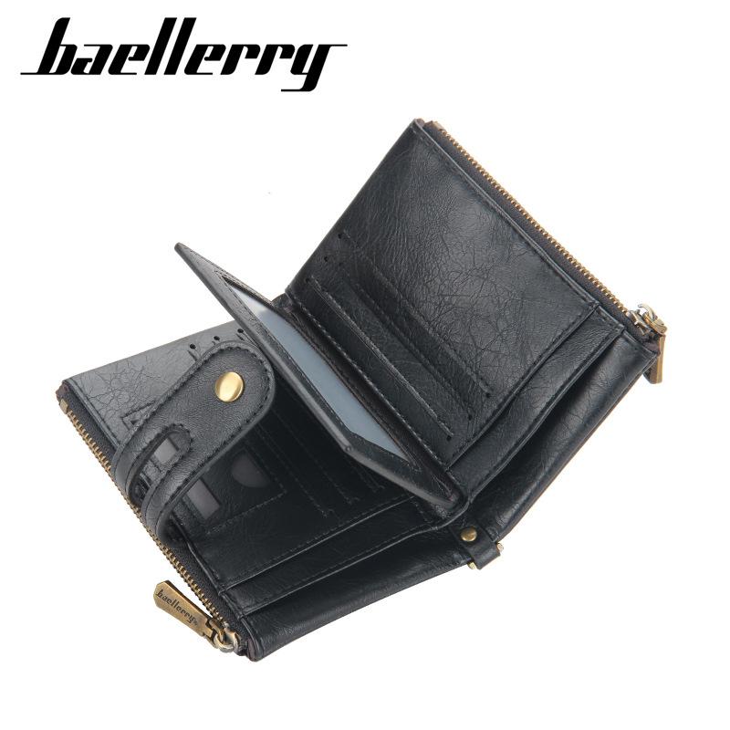 Винтажный дизайн, двойная молния, мужские короткие кошельки, кожаный кошелек для монет, GZW