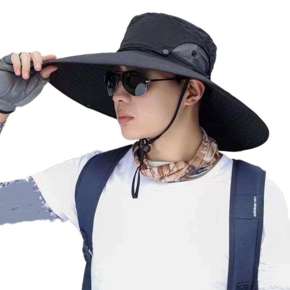Foldable Large Brim Sun Hat Breathable Sun Protection Hat Fashion Fisherman Hat  Climbing
