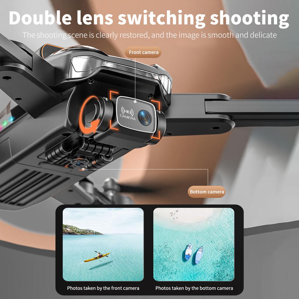 Дрон с дистанционным управлением и камерой Daul 1080P 5GWifi Квадрокоптер с дистанционным управлением и функцией препятствия