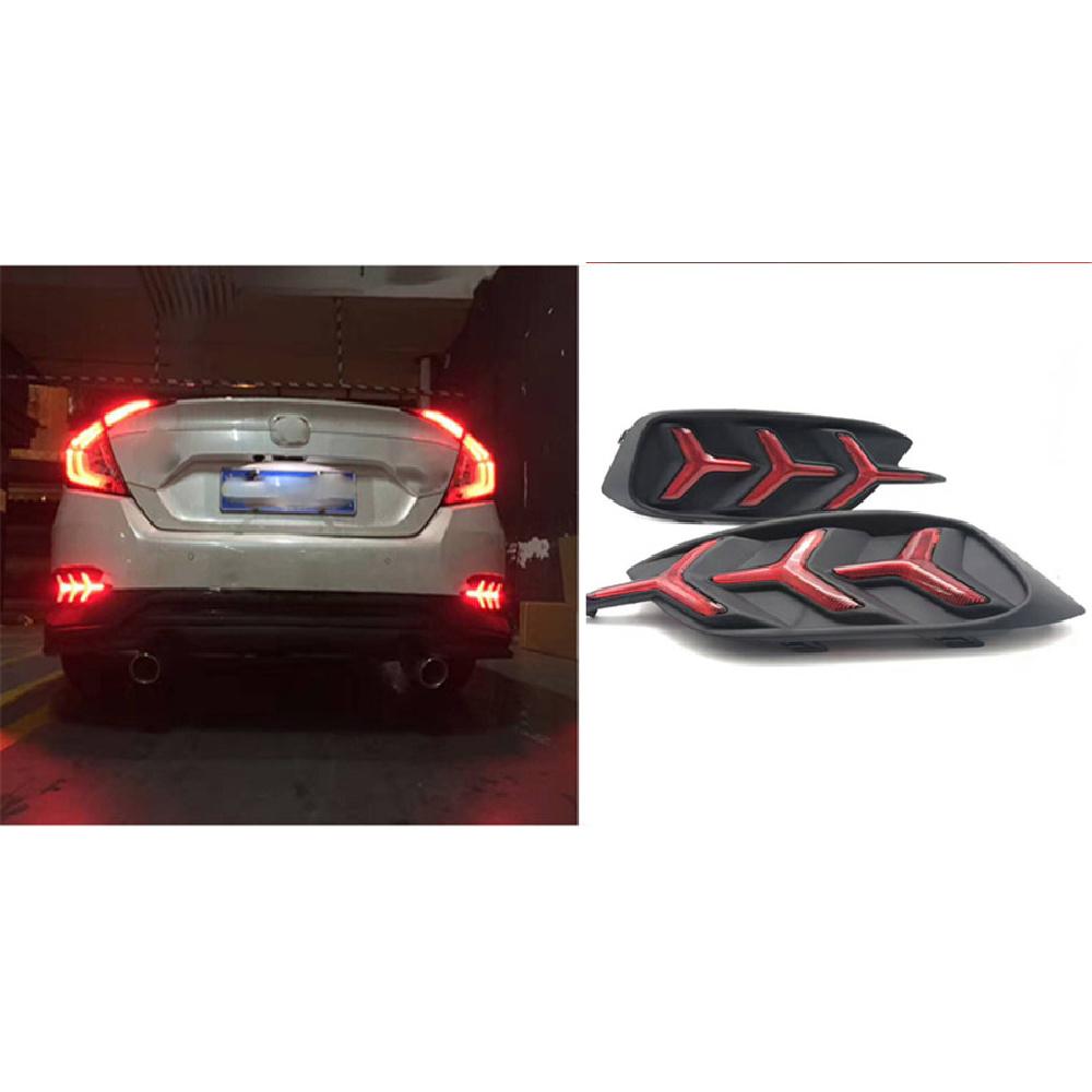 Светодиодный отражатель Y-типа Задний бампер Задний стоп-сигнал Для Honda Civic 2016 2017 Седан