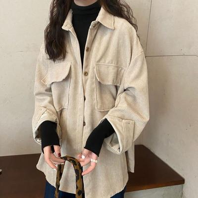 Blusas 2022, полосатый плиссированный вельветовый топ, женские рубашки, женская рубашка оверсайз, блузки, топы, женская блузка с длинными рукавами