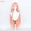 Высококачественный парик Макима Power Wigs, 100 см, розово-оранжевый, термостойкий синтетический волос, парик для косплея аниме + сетка для парика