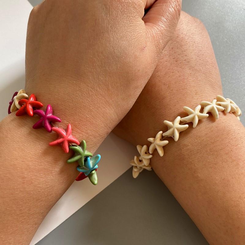 Новый модный браслет для пары синего и белого цвета с морской звездой для мужчин и женщин, подарок, летний браслет, браслет дружбы, ювелирные изделия ручной работы