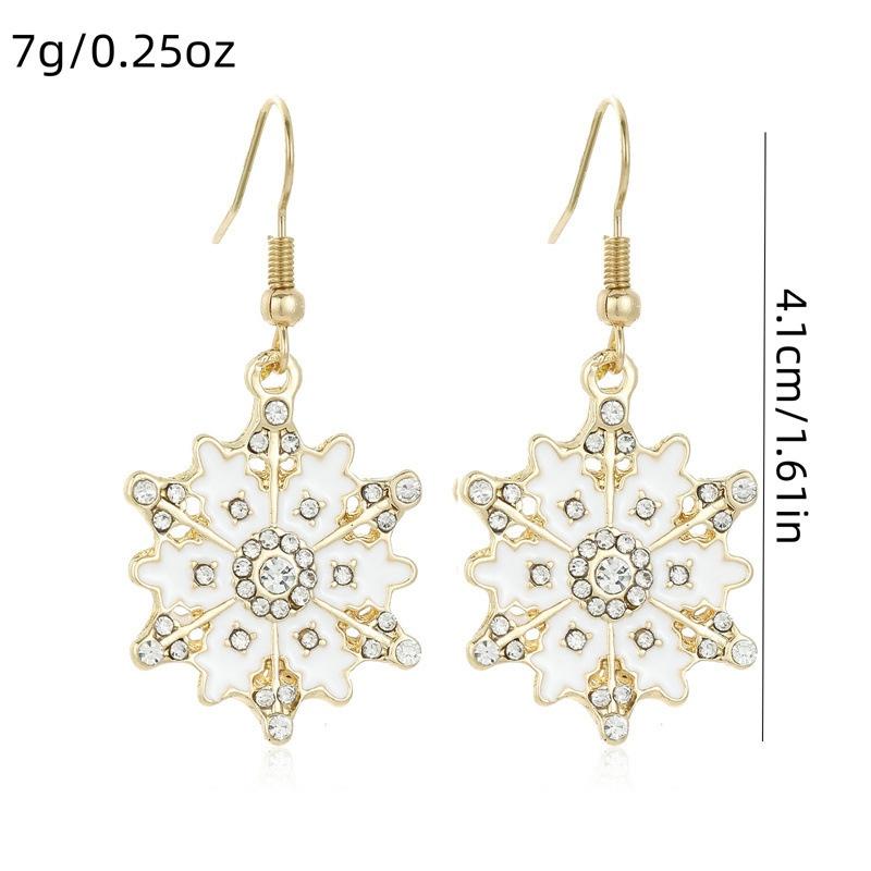 Рождественский браслет-снежинка для женщин Металлическая цепочка Подарки на год Серьги-снежинки Рождественская вечеринка Ювелирные изделия Цепочка на запястье