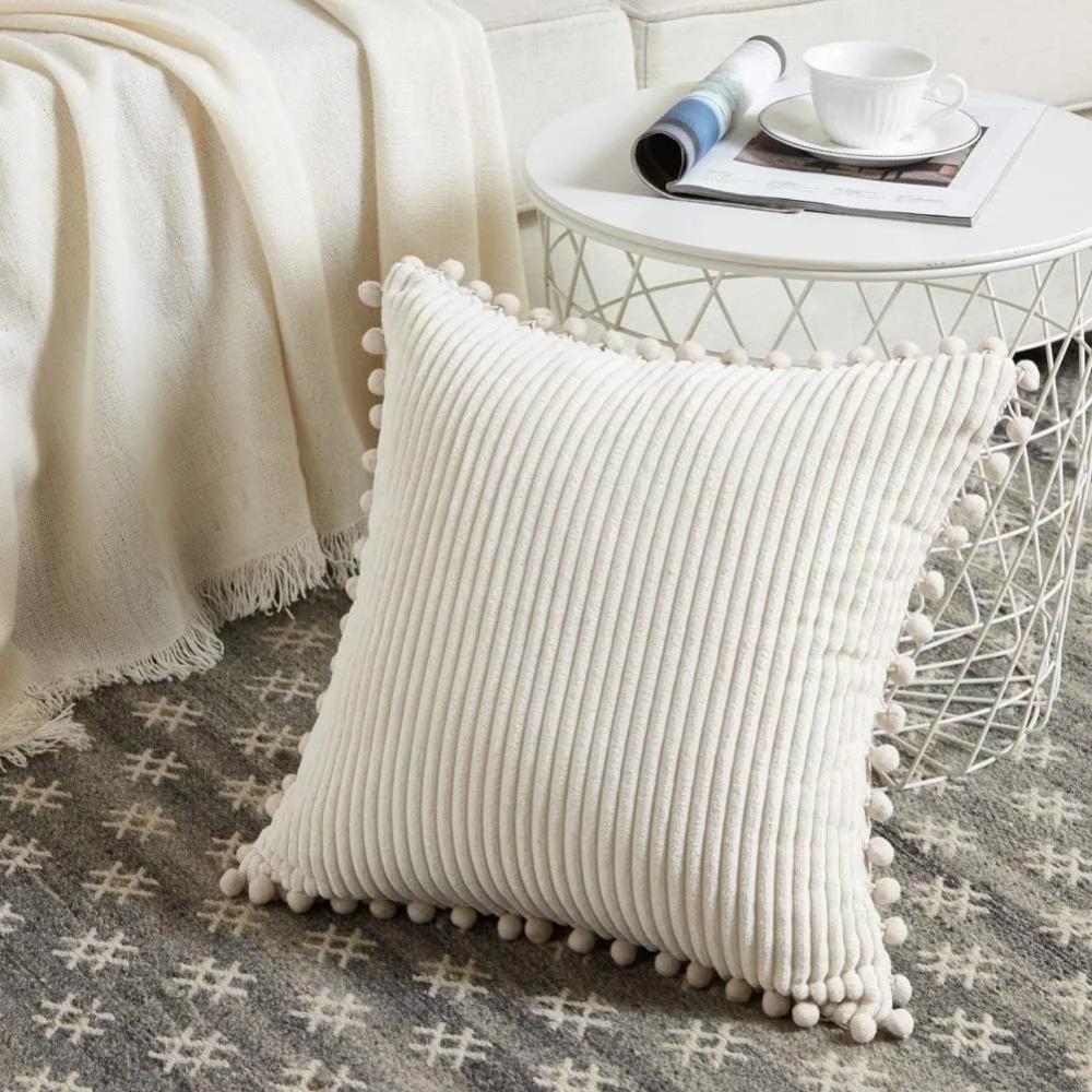 Corduroy Pillowcase Square Sofa Pillow Cover Practical Bohemia Throw Pillow Cover  Car
