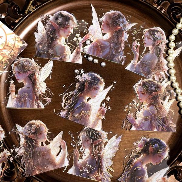 20 шт./упак. милые наклейки для скрапбукинга с изображением девушки-эльфа, идеально подходящие для коллажа, ведения дневника, поделок, принадлежностей для творчества