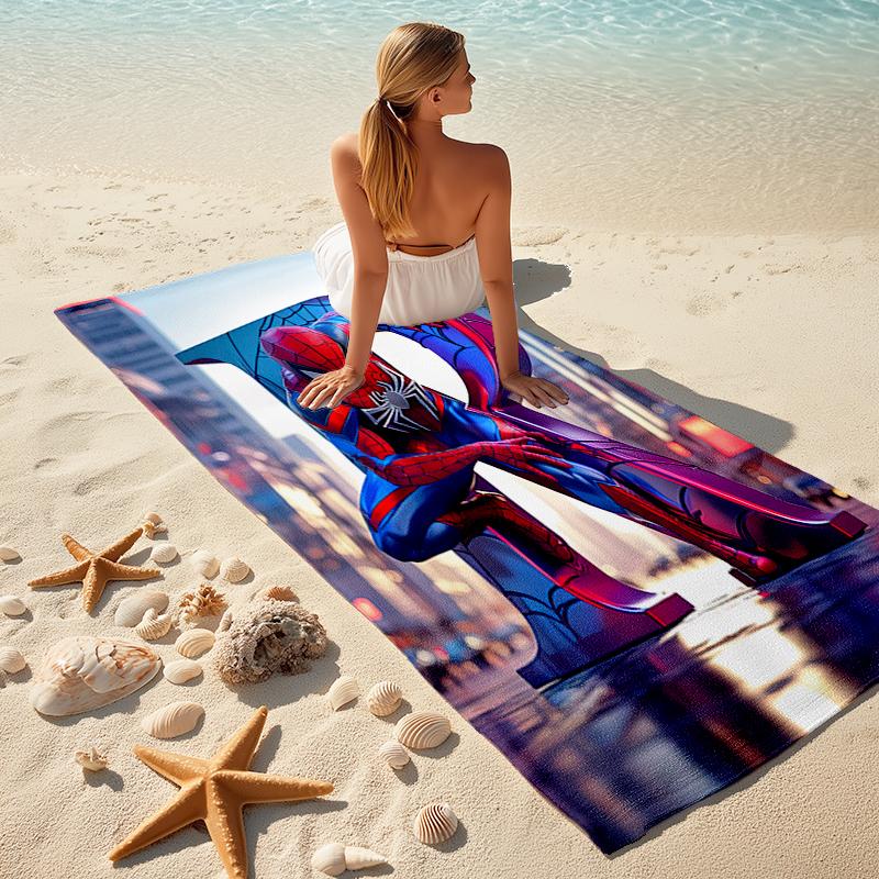 Spider-Man beach towel Outdoor camping Beach towel for vacation swim Outdoor pool Absorbent bath towel