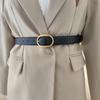 Womens Style Vintage Waist Belt Elliptical Metal Buckle Dress Belt Shapewear