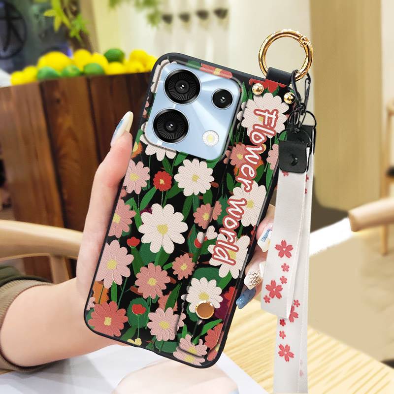 Flower Shockproof Phone Case For UMIDIGI G9 5G/Note9 5G Ring Silicone Fashion Design Dirt-resistant Anti-dust Kickstand