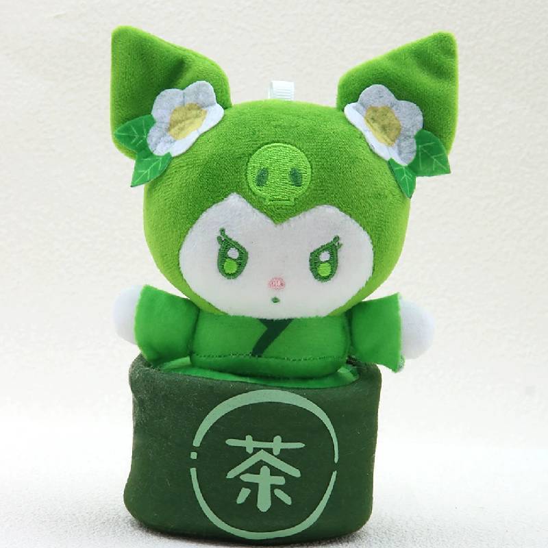 Sanrio Зеленый Хелло Китти Синнаморолл Мелоди Куроми Плюшевая Игрушка Брелок Для Милого Автомобильного Украшения И Подарок Для Детей
