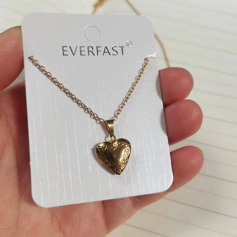 1pc Tiny Heart Photo Frame Pendant Necklace Love Heart Charms Floating Locket Necklaces Women Men Fashion Memorial Jewelry