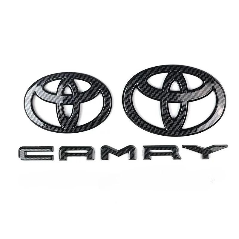 LJVZ5 3 шт./комплект Значок на капот Значок на багажник Буквы Camry для 2024 2025 9-го поколения Toyota Camry НАКЛАДКА Модификация Глянцевый черный