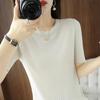 Women Knit T-shirt MODERN NEW SAGA Summer Knitted Shirt Short Sleeve Tees O-neck Pullover Knit Tops