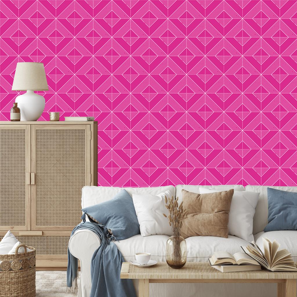 Geometric rhombus wallpaper, purple background, purple center, 50x1000