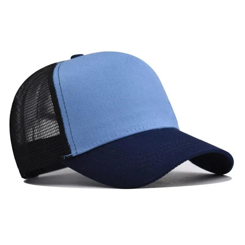 New 5 Pane Mesh Baseball Cap Adult Hip Hop Curved Snapback Hats Summer Sunshade Sun Hat Simple Trucker Advertising Cap