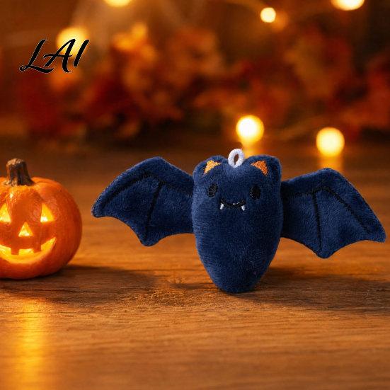 Plush Cat Toy Halloween Theme Toy Soft Ghost Bat Pumpkin Cute Stuffed Chew for Indoor Cats Boredom Relief Holiday Pet Photography Props