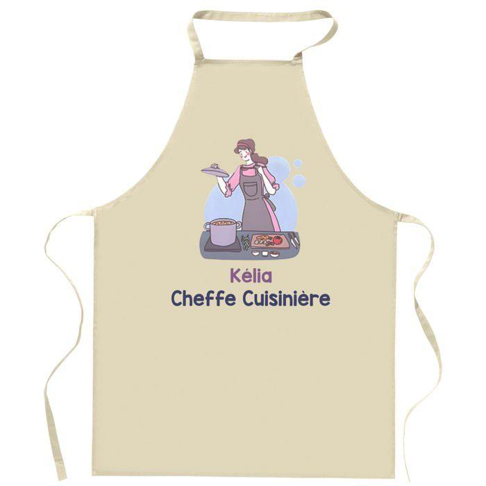 Tablier de cuisine - Kélia - Coton résistant - Impression bretonne - Imprimé en France