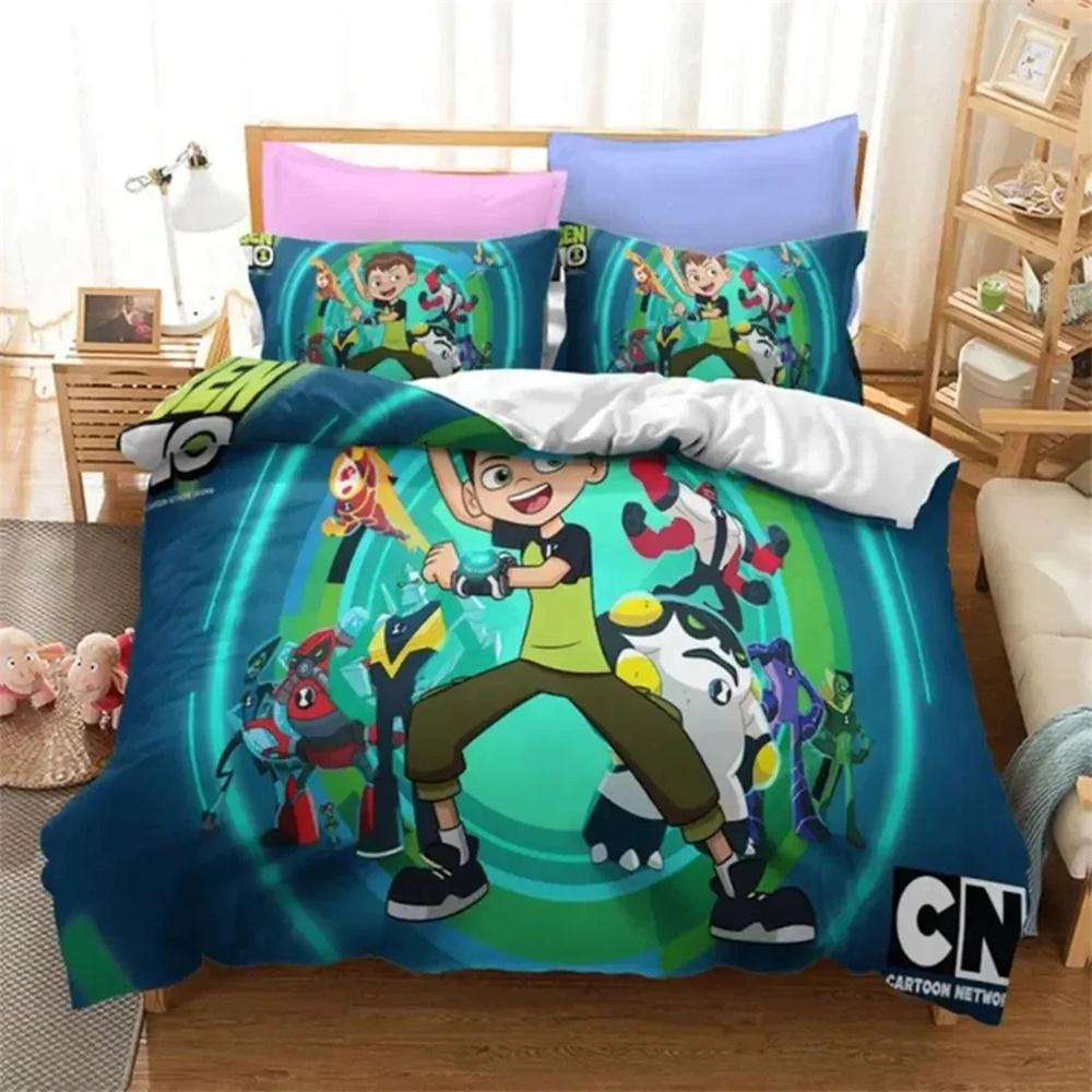 3D Print Ben Alien Force 10 Teenage Hacker Bedding Collection Boys Girls Twin Queen Size Duvet Cover Pillowcase Bed Kids Adult