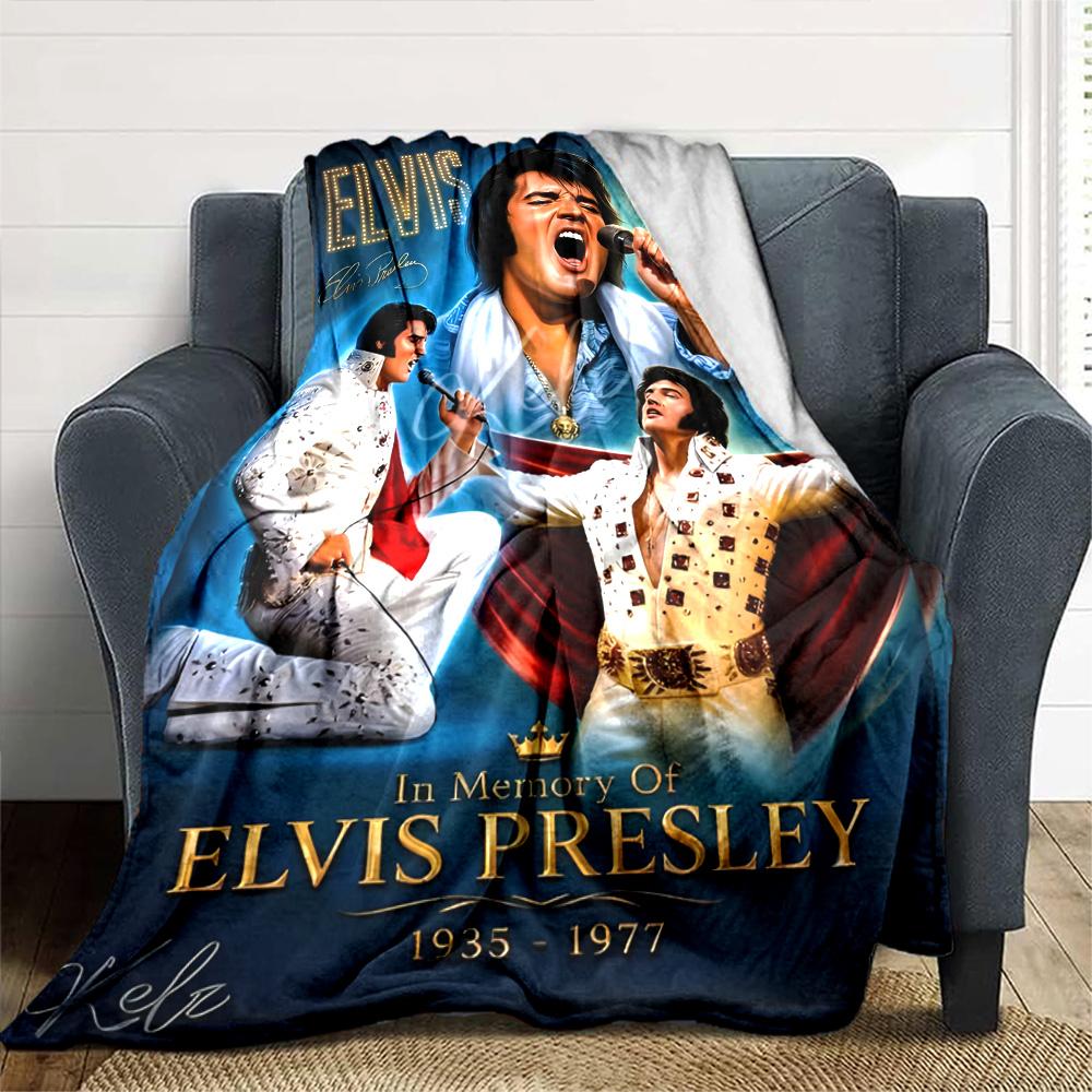 Elvis Presley Blanket Durable Comfort Great for Livingroom Seaside Office for All Seasons Modern Style Ideal Gift For Birthday Valentine'S Day