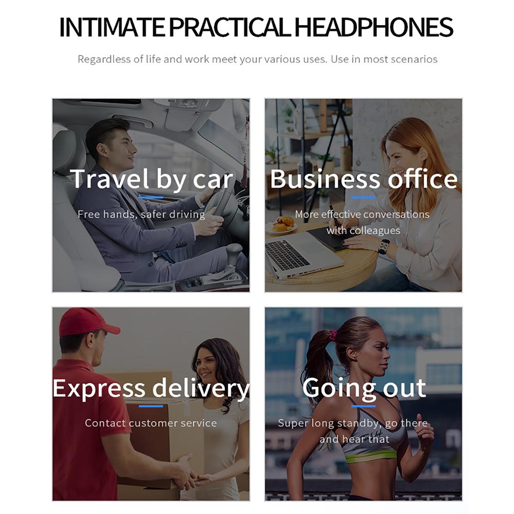 Bluetooth 5.0 Наушники Громкая связь Бизнес-наушники Беспроводная спортивная гарнитура Водонепроницаемые наушники с шумоподавлением