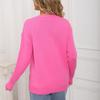 Ladies' Fashionable Heart-shaped Sweater, Loose And Versatile Valentine's Day Knitted Pullover Sweater