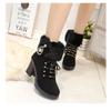 Snow Boots for Women 35-42 Autumn and Winter Collection Thick Heel Short Leg Women's Boots Side Zipper Fashion Boots High-heeled Pendant