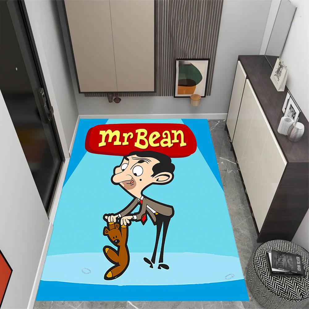 Mr Bean's Silly Adventure Themed Anti-Slip Rugs - Polyester Home Decor, Suitable for Bedrooms, Living Rooms, Doorways, Studios, and Decorations