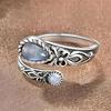 1PC Ring,moonstone Ring,adjustable Ring,boho,vintage,spoon Ring,butterfly,synthetic Stone,gift