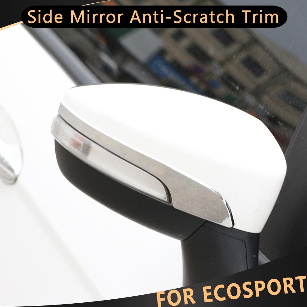 2Pcs Chrome Car Rearview Mirror Side Mirror Anti-Scratch Trim Sticker Cover Strip for Ford Ecosport 2013 -
