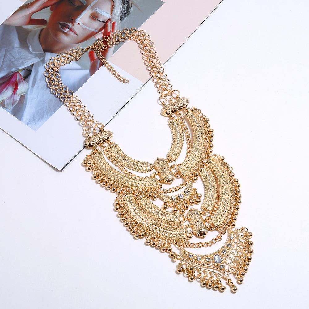 Necklace Long Vintage Multi Layered Collarbone Chain For Fashion Enthusiasts