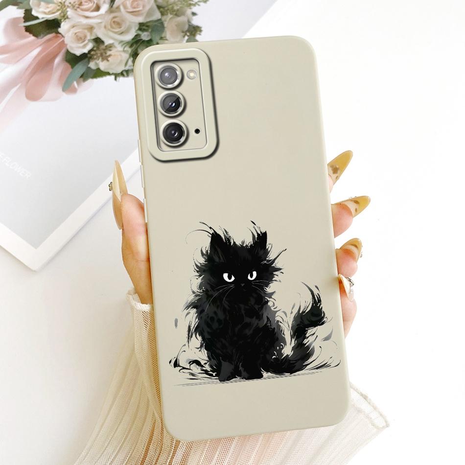 Для Samsung Galaxy S20 S20+ S20FE Милый Чехол-Телефон с Кошкой и Цветами Для Samsung S 20 S20 FE 4G 5G Ударопрочный Мягкий Силиконовый Бампер