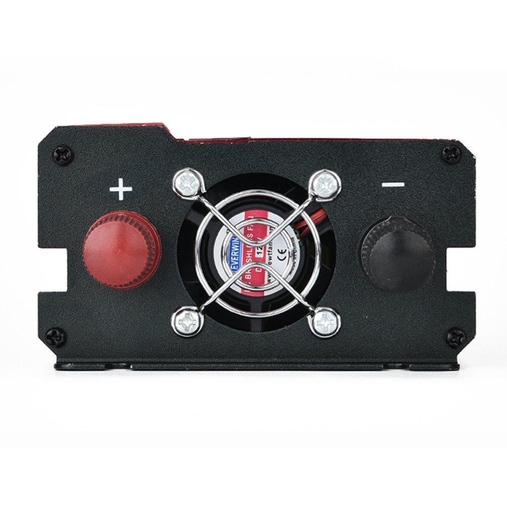 Автомобильный инвертор 2000 Вт, 4 выходных порта USB, двойной светодиодный дисплей, преобразователь синусоидальной волны постоянного тока 12 В/24 В в переменный ток 110 В/220 В