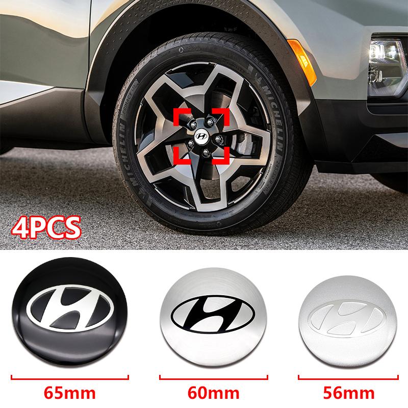 4Pcs 56mm 60mm 65mm Car Wheel Center Hub Caps Badge Stickers Emblem Auto AccessorFor Hyundai Elantra Getz Tucson Accent Veloster TT33