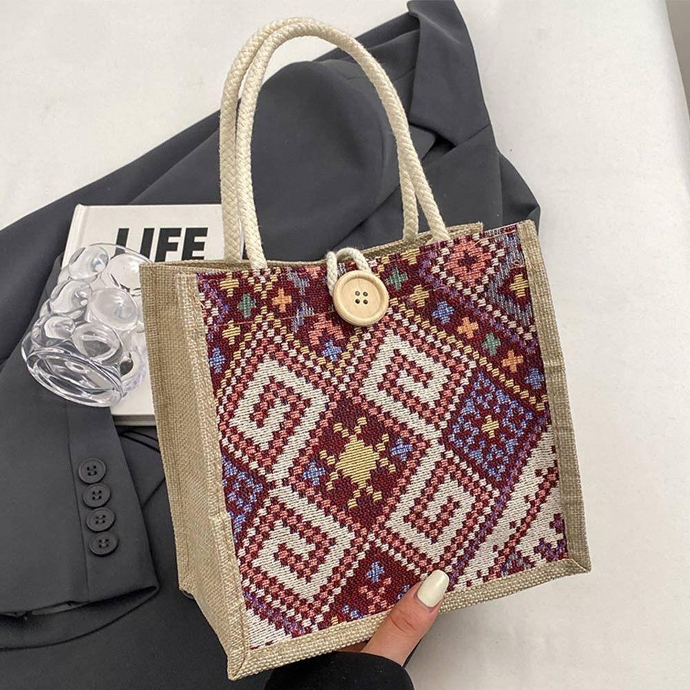 Ручная сумка для покупок, сумка для подмышек, модная льняная сумка-тоут для женщин