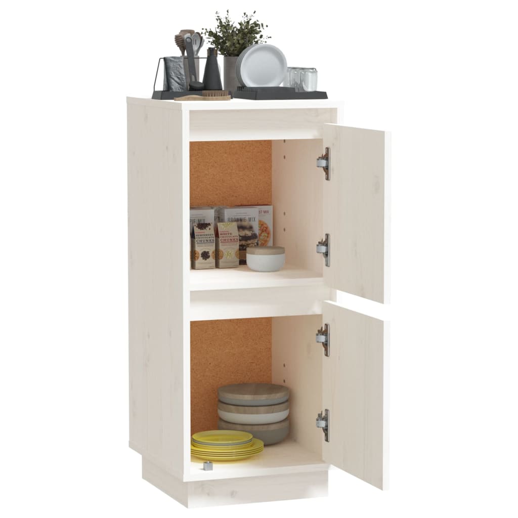 Sideboard White 31.5 x 34 x 75 cm Solid Pine Wood