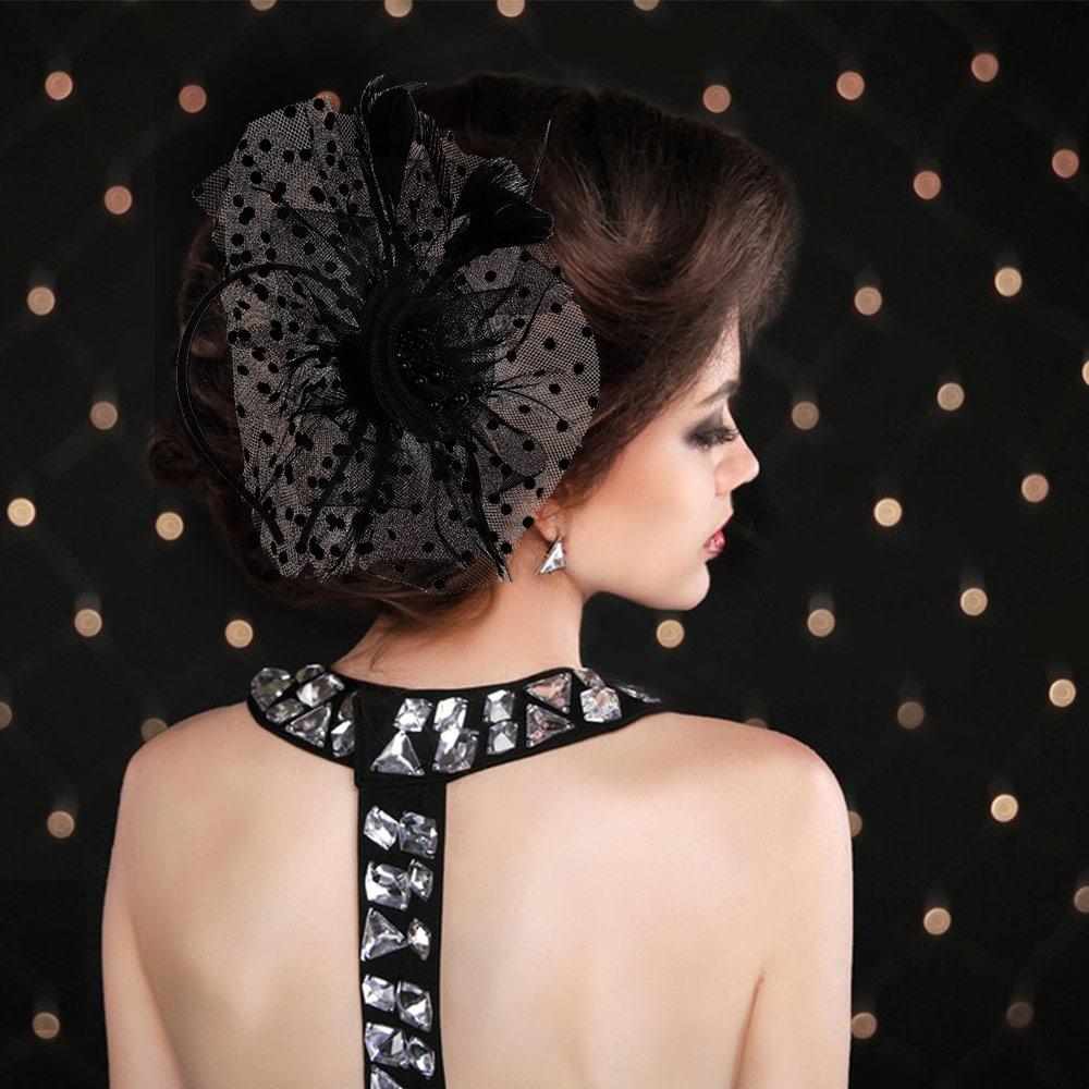 Flower Hair Fascinators Fascinator Hat Tea Party Headband Feathers Hair Clip Alice Headband Clip