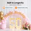 Светодиодная цифра 50, Декор на День Рождения в винтажном стиле, Работает от батареек, Большой фон 39" для 50-летнего юбилея