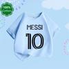 Football Children's Cotton T-shirt Simple Print Messi No. 10 High-quality Top Clothing Outdoor Street Fashion Trend Brand Top