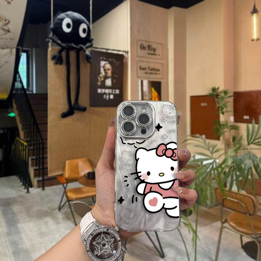 Серебряный чехол для телефона Hello Kitty для Apple 14: Милый дизайн Sanrio