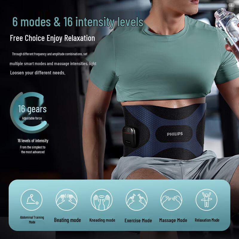 Philips PPM3305B EMS Microcurrent Wireless Waist Massager Belt