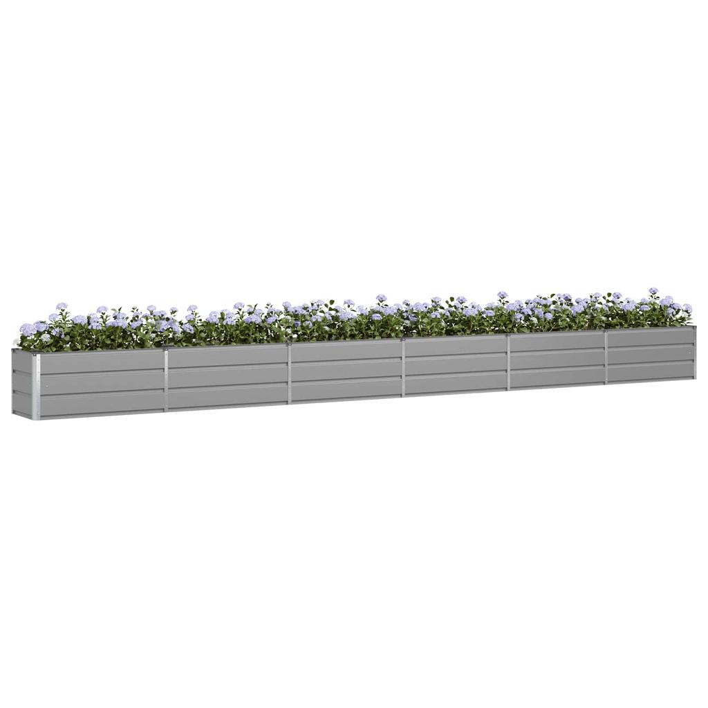 Planting Trough Light Grey 580 x 50 x 45 cm Galvanized Steel