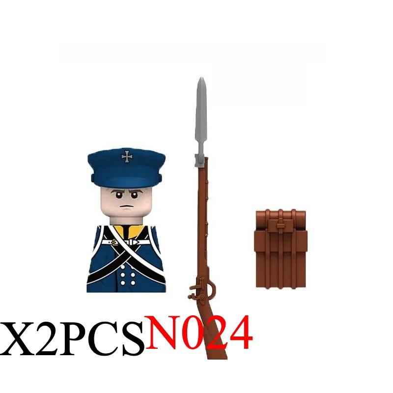 Средневековые солдаты Наполеоновских войн Фигурки Военные MOC Строительные блоки Рыцари Британские Французские Фузилеры Винтовки Оружие Детская игрушка B08