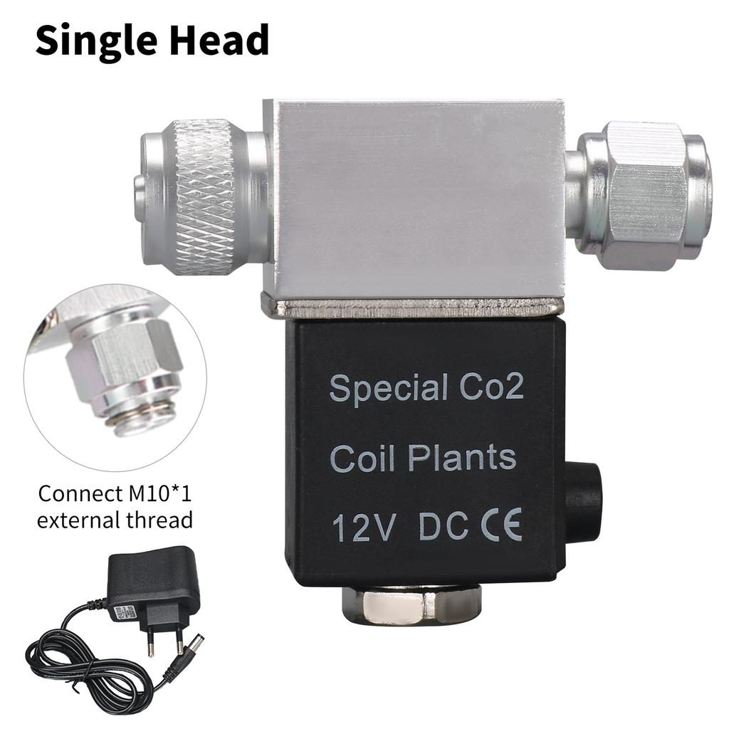 DC 12V Output Connect M10*1 Solenoid Valve for Aquarium CO2 System Regulator External Thread Noiseless Low Temperature Version