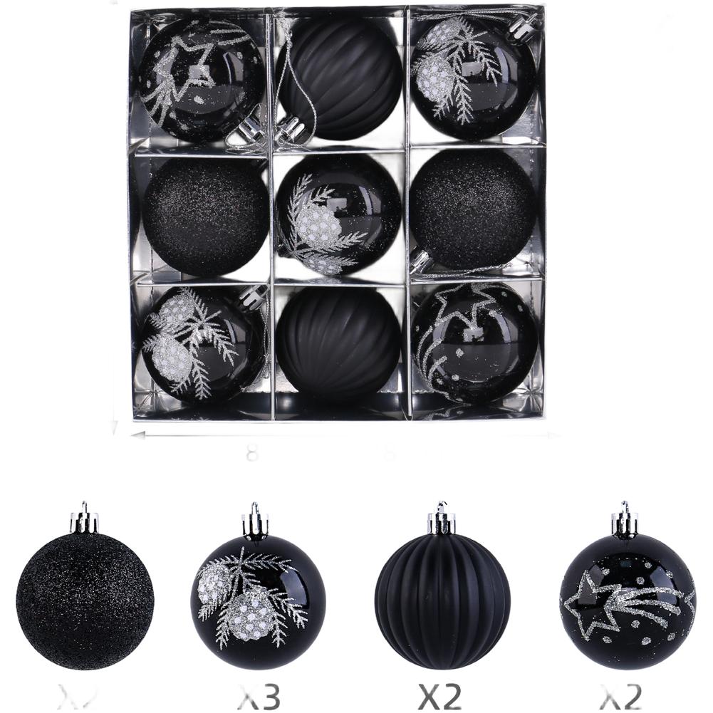 9PCS Hand-Painted Christmas Ornaments, Festive Window Hanging Present Box Decor Xmas Baubles Xmas Tree Pendants