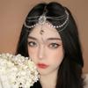 Women Drop Rhinestone Headwear Forehead Pendant Headdress Tassel Hair Chain Crystal Bridal Headband