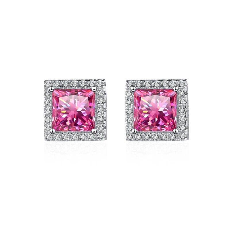 Новые серьги-гвоздики с муассанитом 1CT/2CT для женщин, стерлинговое серебро 925 пробы, классические ювелирные изделия для офиса, юбилея